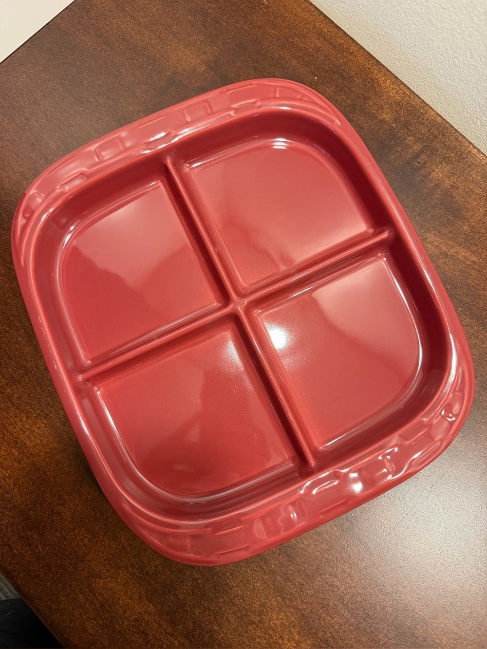 Longaberger Woven Tradidions 4 Part  Divided Serving Dish, paprika